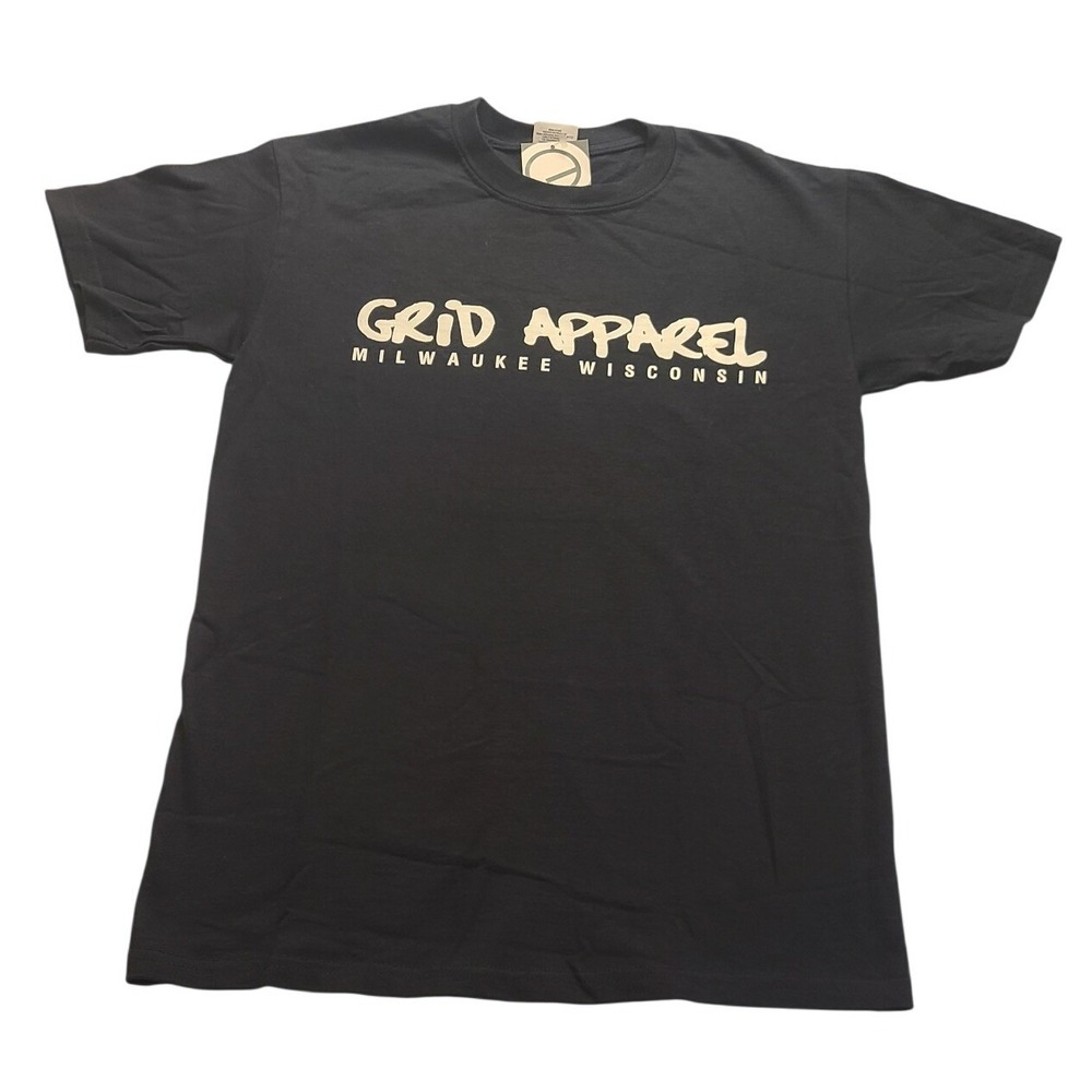 Grid Apparel Mens Graphic T-Shirt Black Gildan Ultra Cotton Small Collar NWOT